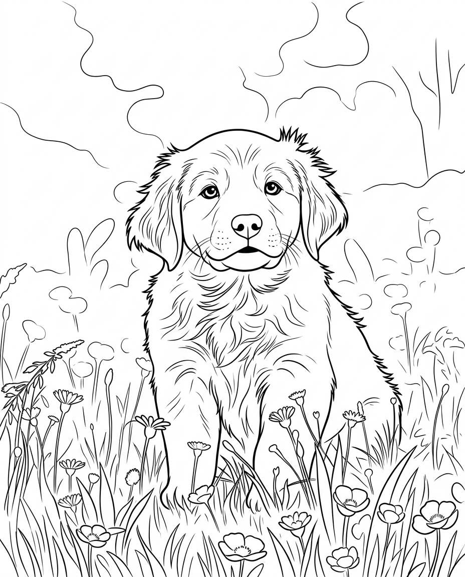 The same photo turned into a printable coloring page